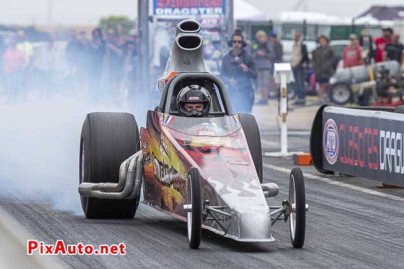 9e European Dragster, Burn Sebastien Lajoux