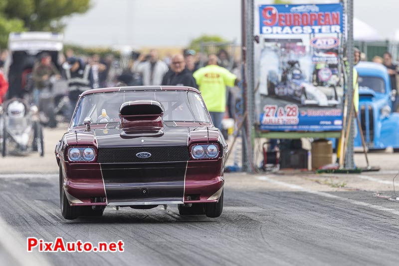 9e European Dragster, Wheeling Neil Hunter sur Ford Capri