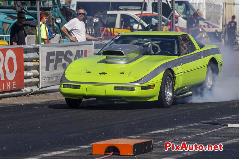 10e European Dragster, Burn Chevrolet Corvette de Laurent Arnaud