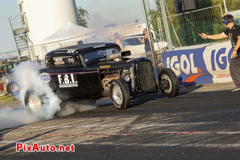 10e European Dragster, Burn Gilles Perruchoud Ford 32