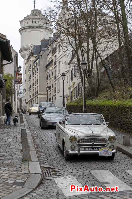 19e Traversee De Paris Hivernale, cabriolet Peugeot 403